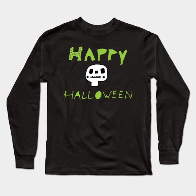 Happy Halloween cute skull Long Sleeve T-Shirt by bruxamagica